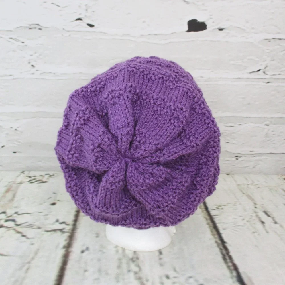 Duncan Street Designs Donna Lee Hipster Hand Knit Slouchy Hat - Picture 3 of 6
